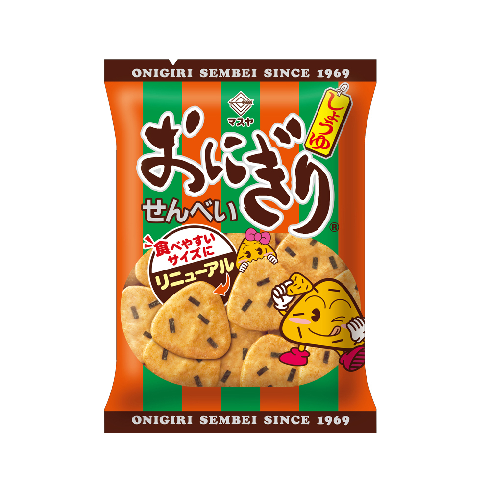 おにぎりせんべい 14g×4袋 痛い 4連 米菓 お菓子 三角形 醤油ダレ